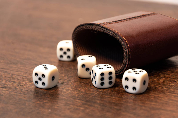 Very popular game with dice in a room or at home - Photo, Image