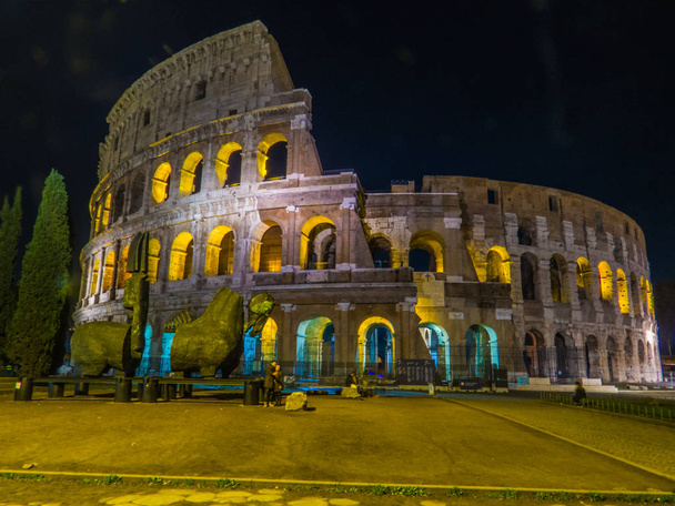 The Colosseum by night. Rome, Italy  - Photo, Image