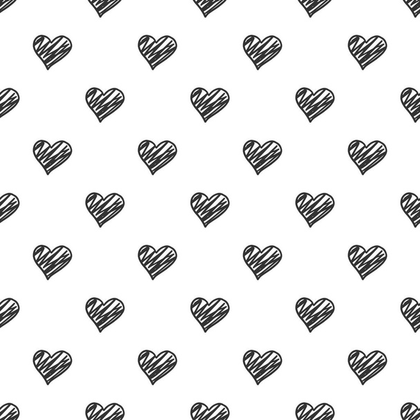 Geometric hearts seamless pattern on white background. 14 february. - Vektor, Bild