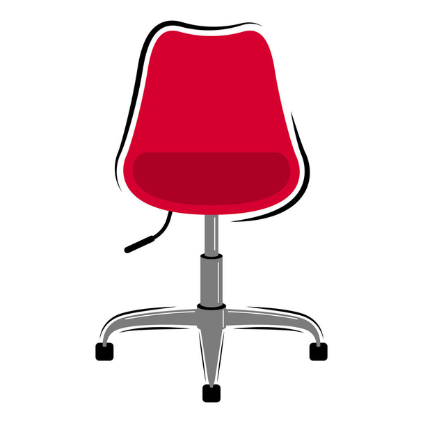Front view of an office chair with wheels - Vector, afbeelding
