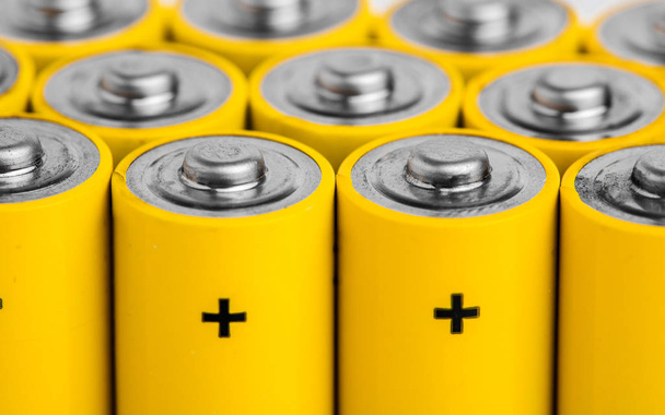 AA alkaline batteries on white background. - Photo, Image