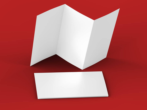 Ανοίξτε το τρίπτυχο φυλλάδιο σε μορφή Α4.3D ψευδαίσθηση - Φωτογραφία, εικόνα