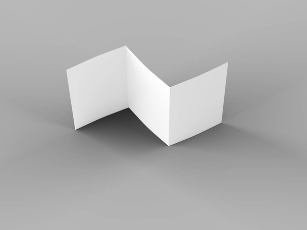Открыть трехкратную брошюру в формате A4 mockup.3d illustartion
 - Фото, изображение