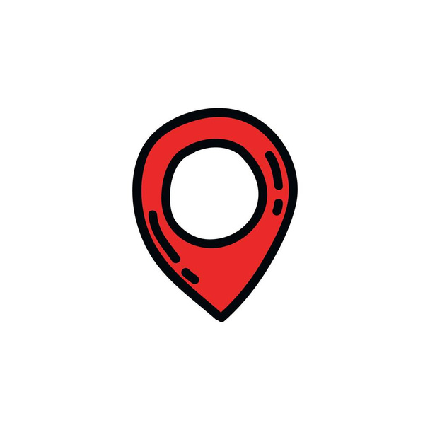 mapa punto garabato icono, vector de ilustración
 - Vector, imagen