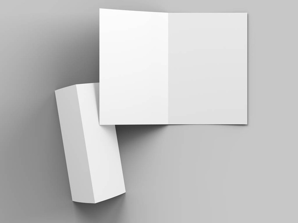 オープン招待カードモックアップ - 3Dイラスト - 写真・画像