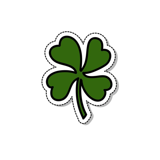 four leaf clover doodle icon, vector illustration - Vector, Image