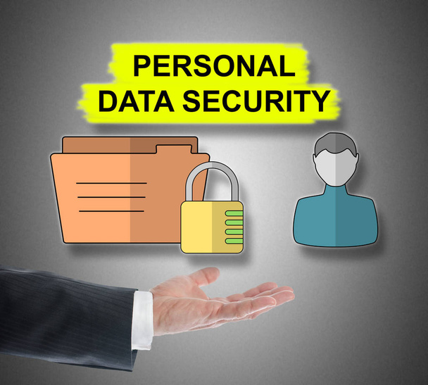 Концепція безпеки персональних даних, що вирівнюється над рукою
 - Фото, зображення