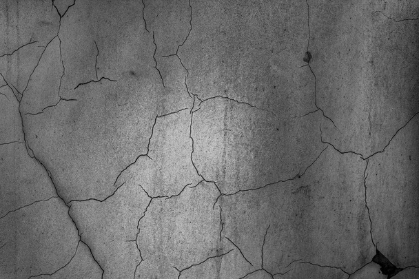 cracked wall texture, burst plaster, concrete wall - Photo, Image