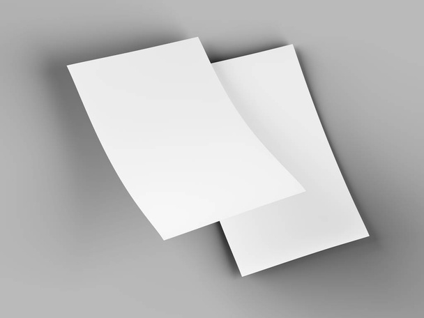 Prázdný list papíru ve formátu A4-3D ilustrace - Fotografie, Obrázek