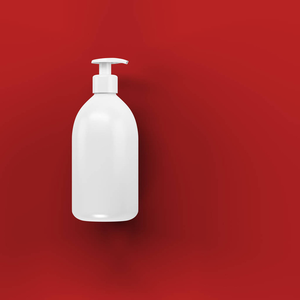 White bath bottle mockup. 3d illustration - Photo, Image