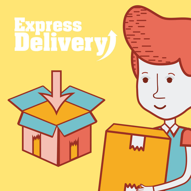 Caricature de livraison express
 - Vecteur, image