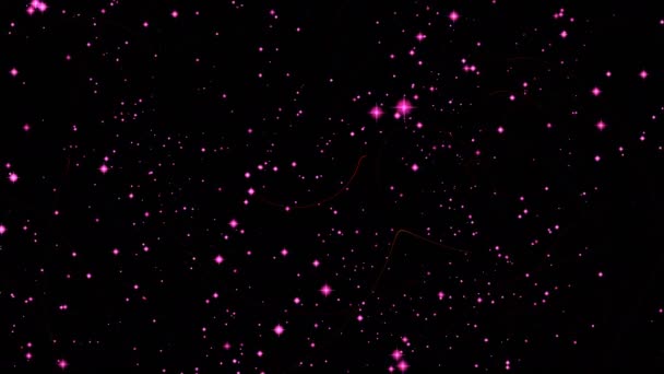 TV videó képernyővédő részecskéket sötét térben kitöltésével a képernyőn  - Felvétel, videó