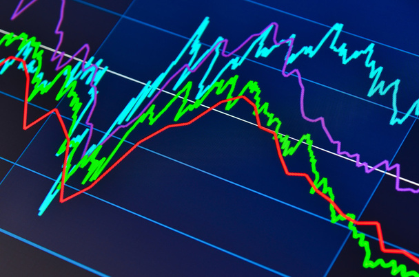 γράφημα χρηματιστηριακή αγορά σε έναν υπολογιστή tablet - Φωτογραφία, εικόνα