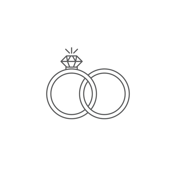 Verlovingsringen vector pictogram geïsoleerd op witte achtergrond - Vector, afbeelding