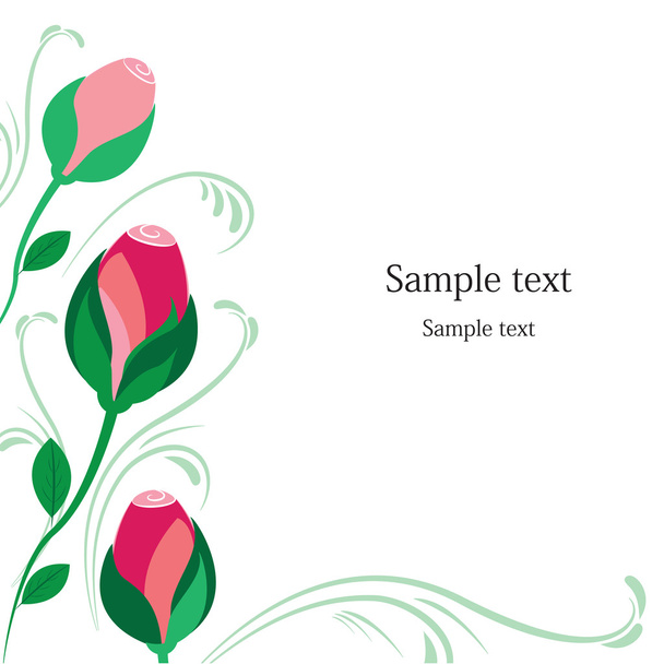 Rose floral card - Vector, imagen
