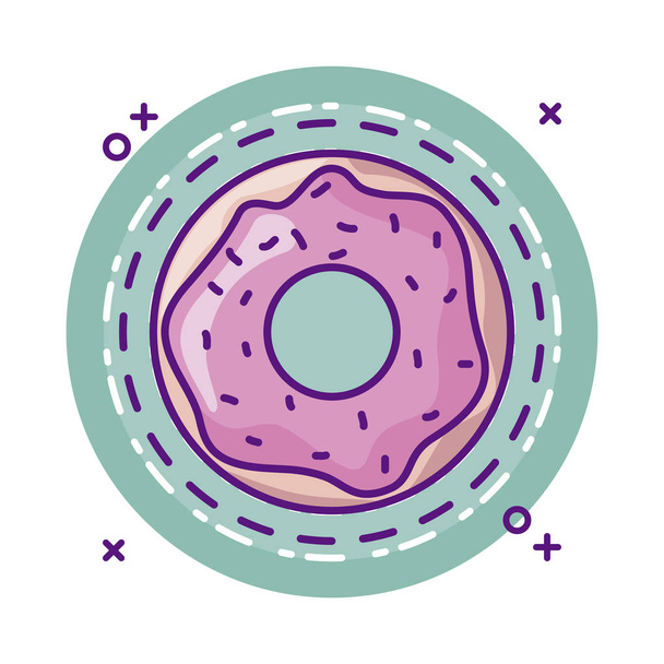 patch of delicious and sweet donut - Vector, Image
