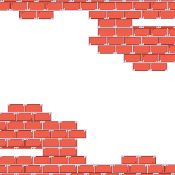 Bricks wall under construction design - Vector, Image