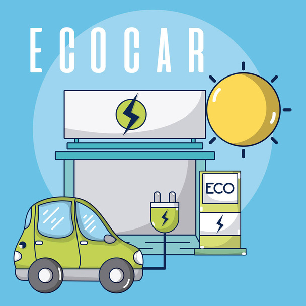 Ecocar energia verde
 - Vetor, Imagem