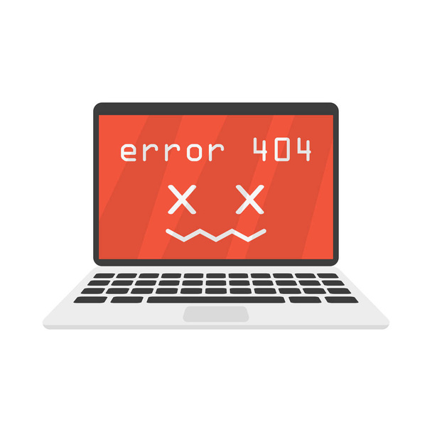 portátil web error 404 en estilo plano, vector
 - Vector, Imagen