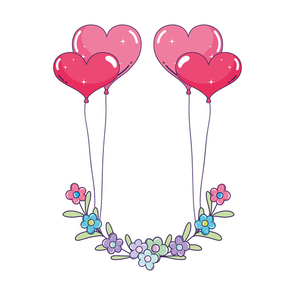 Heart shaped party balloons - Vektor, kép