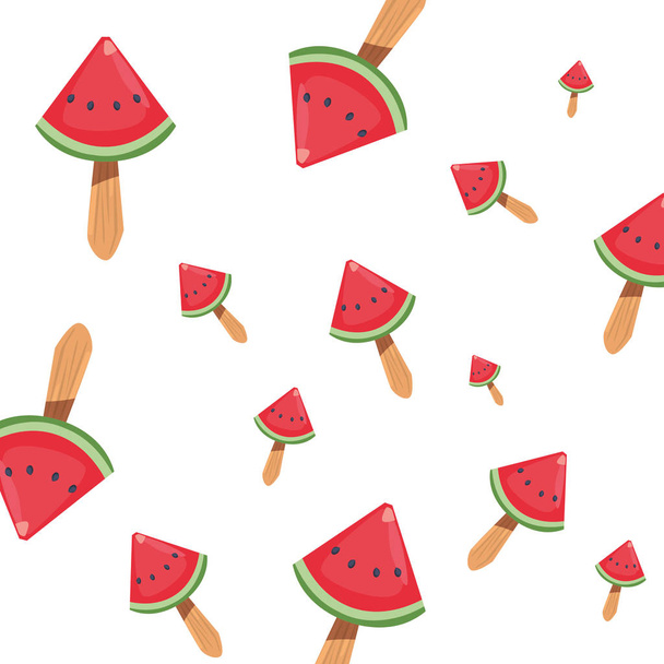 background popsicles cold fresh watermelon - Wektor, obraz