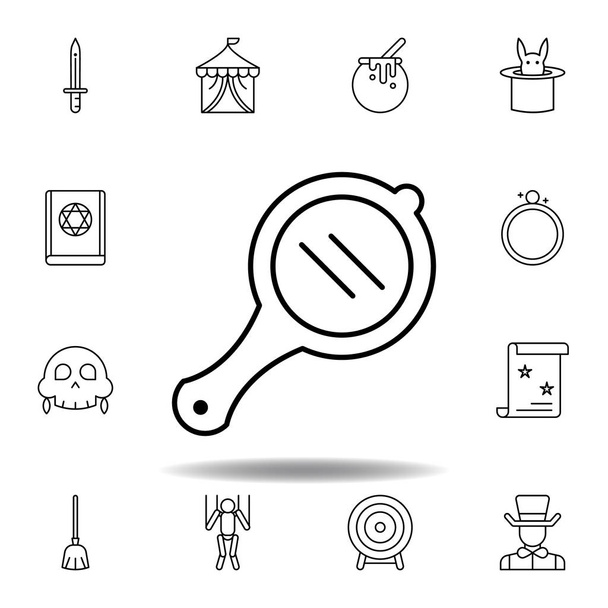 icona di contorno specchio magico mano. elementi di illustrazione magica icona linea. segni, simboli possono essere utilizzati per il web, logo, app mobile, UI, UX
 - Vettoriali, immagini