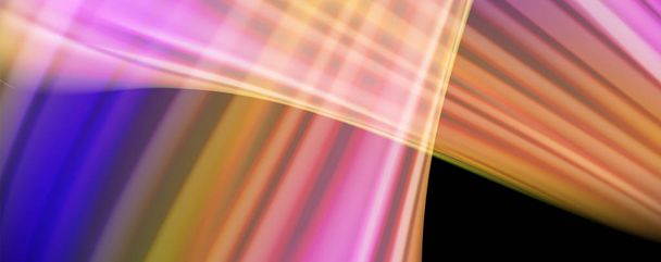 Рідкі кольорові хвильові лінії рідини, що світяться барвистим світловим ефектом, абстрактний шаблон композиції. Геометрична технологія абстрактний візерунок. Концепція руху
 - Вектор, зображення