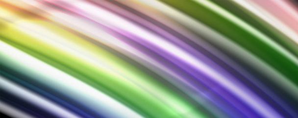 Рідкі кольорові хвильові лінії рідини, що світяться барвистим світловим ефектом, абстрактний шаблон композиції. Геометрична технологія абстрактний візерунок. Концепція руху
 - Вектор, зображення