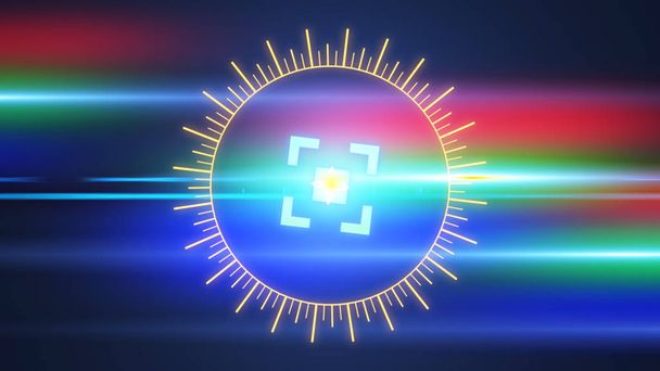 Futuristic HUD sight on an abstract background with highlights. - Photo, Image