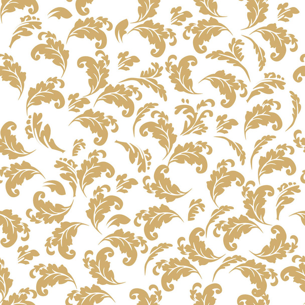 Seamless pattern with filigree curly damask ornament - Vektor, Bild