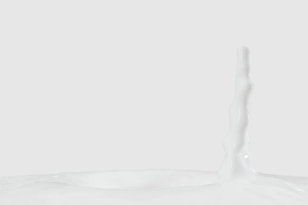 Purity splashing milk with creative shapes, 3d rendering. - Zdjęcie, obraz