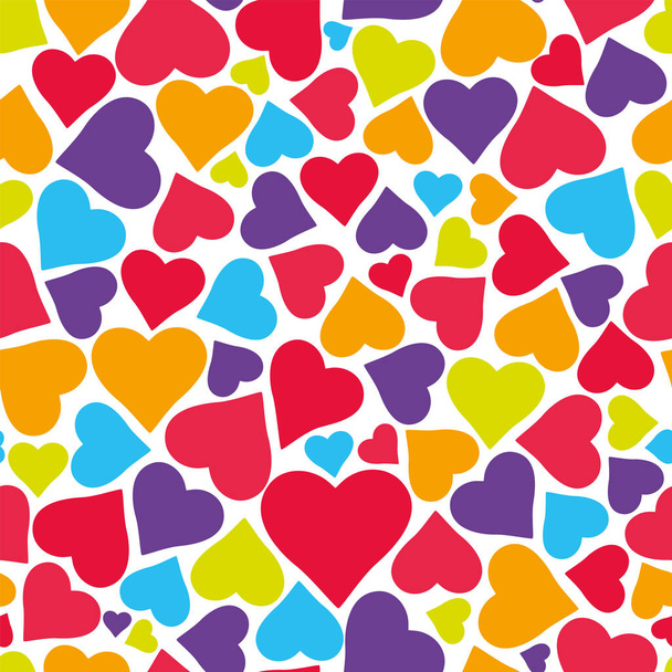 Vector seamless pattern with hearts. - Vetor, Imagem