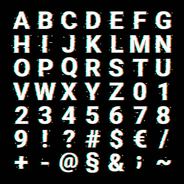 Vektoriesimerkki kirjasimesta, jossa on kirjaimia, numeroita, merkkejä ja
  - Vektori, kuva