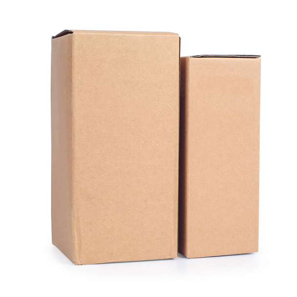 Recycle cardboard storage box isolated on a white background - Foto, Bild