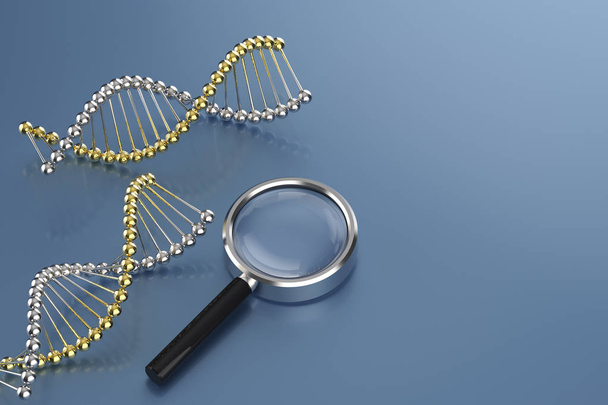 Hélice de ADN con cristal de coloración
 - Foto, Imagen