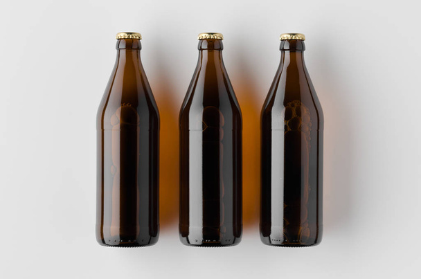 Top view of a beer bottle mockup. - Фото, зображення