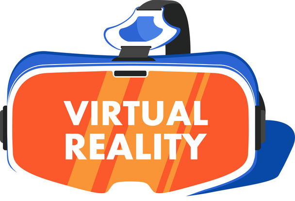 VR гарнитура в плоском стиле
 - Вектор,изображение