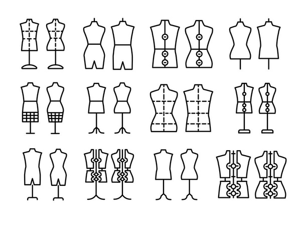 Чоловічий і жіночий одяг маннекін. Ознаки кравецьких манекенів. Дисплей
 - Вектор, зображення