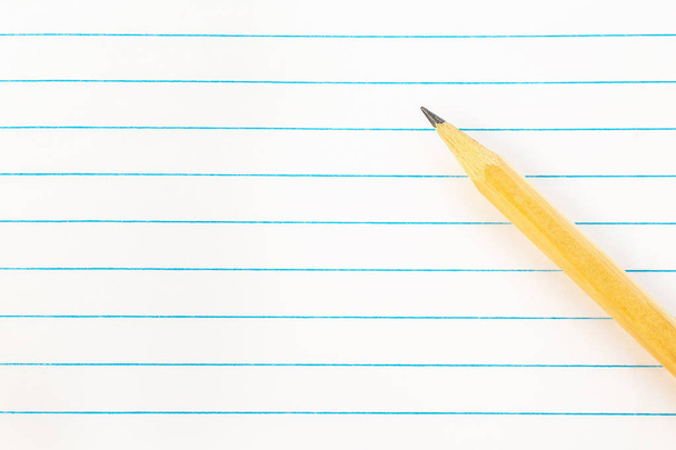 Back to school education concept - blank note paper with pencil. Close-up, mock-up, copy space. - Photo, image