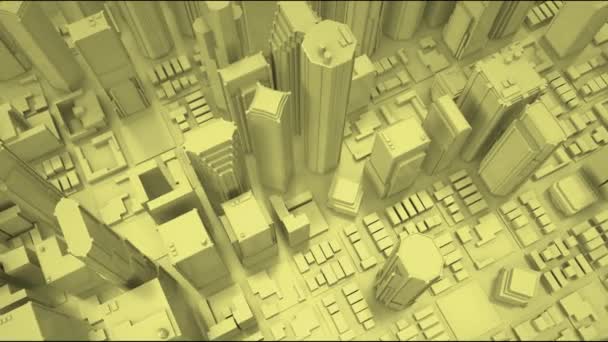abstrakte Stadtdarstellung. Skyline Luftaufnahme fliegen. 3D-Darstellung. - Filmmaterial, Video