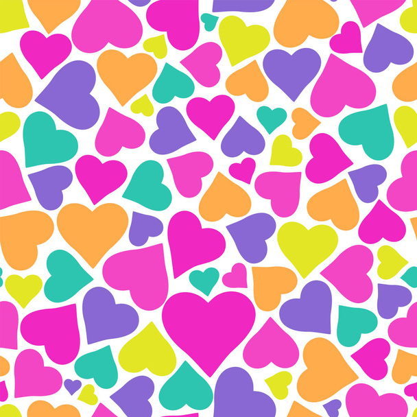 Colorful hearts seamless pattern. - Wektor, obraz