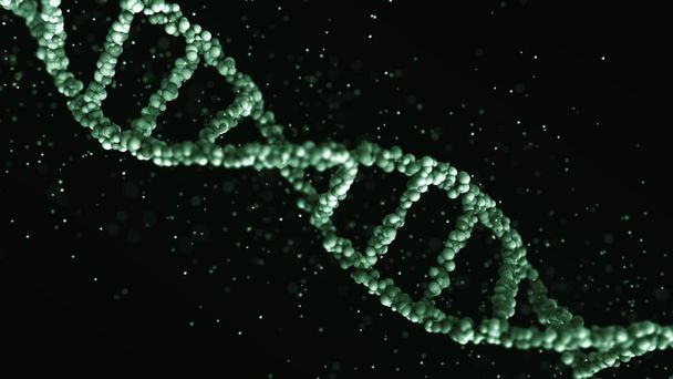 Molekula zelené DNA, 3D vykreslování - Fotografie, Obrázek