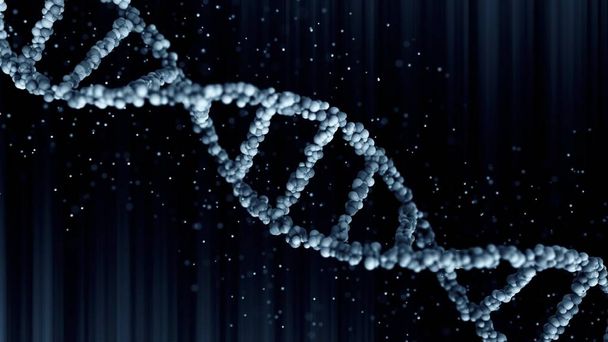 Model cząsteczki niebieskiego DNA, renderowanie 3D - Zdjęcie, obraz
