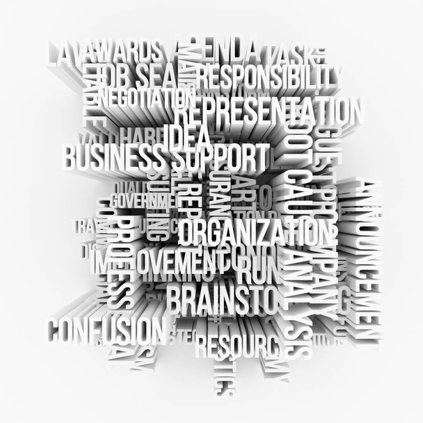 3D бізнес ключове слово і слова хмара. Відображення CGI. Для веб-сторінки
 - Фото, зображення