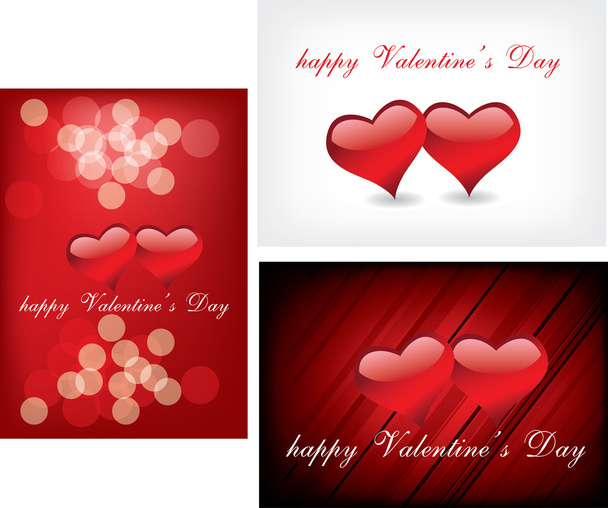 Glossy hearts background - Vecteur, image