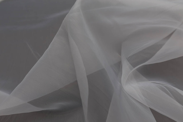 Tekstil dokusu arka plan ile beyaz ipek kumaş güzel yakın yukarı - Fotoğraf, Görsel