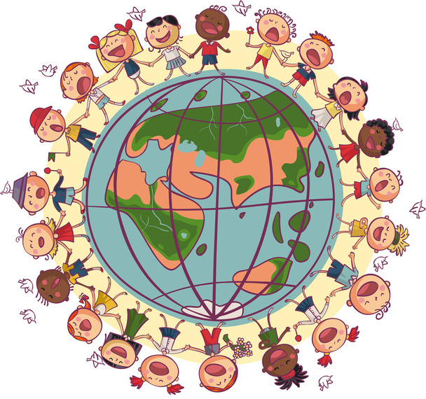 Niños de todo el mundo
 - Vector, Imagen