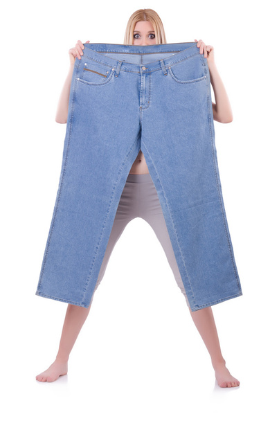 Conceito de dieta com jeans oversize - Foto, Imagem