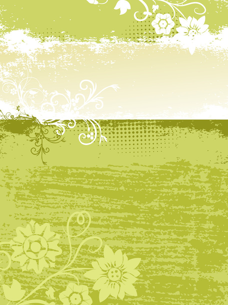 Green background with floral - Vetor, Imagem