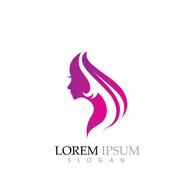 Beauty Women face silhouette character Logo  - Vector, Image